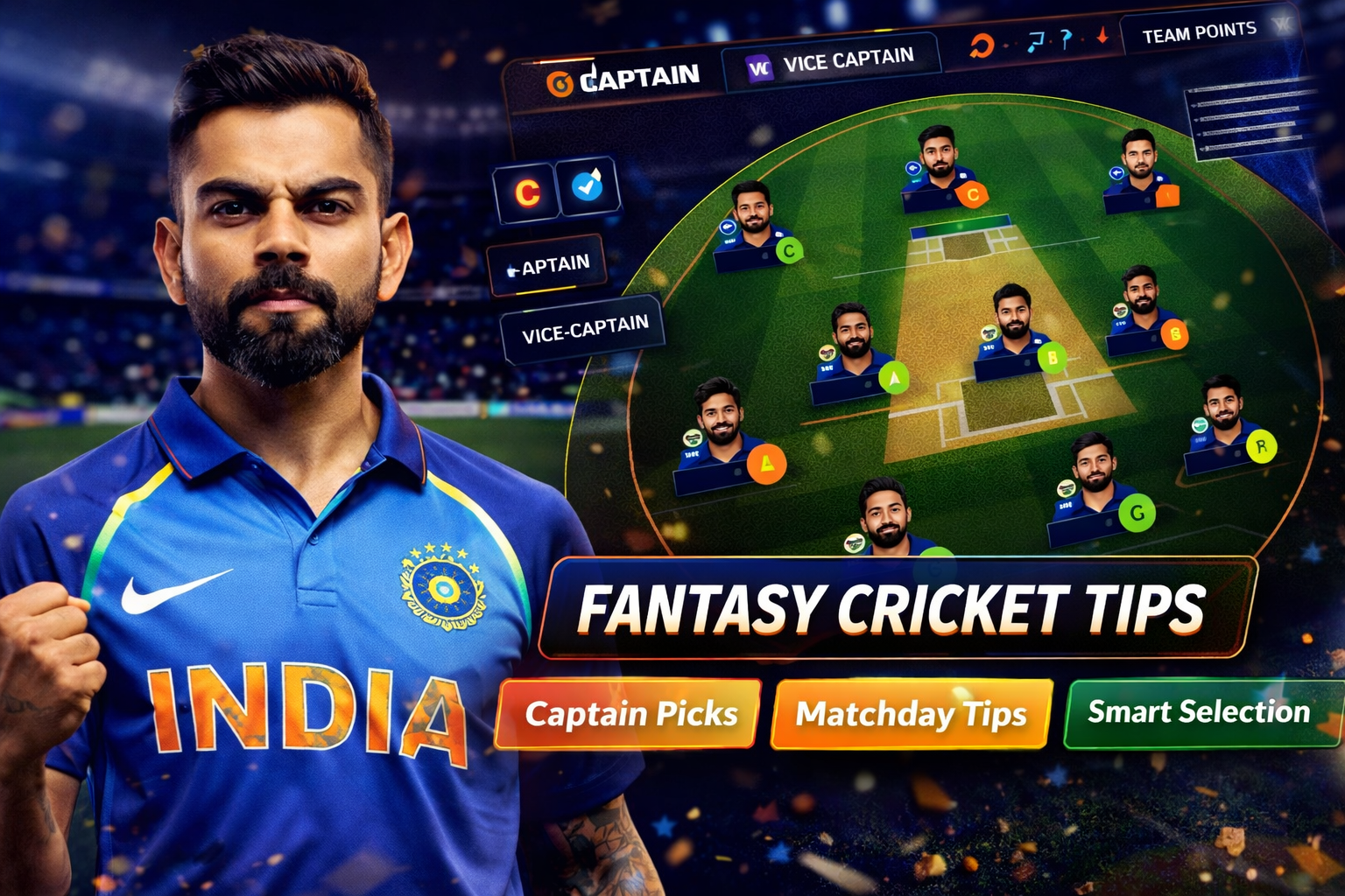 Come Cricket Club role based fantasy cricket checklist